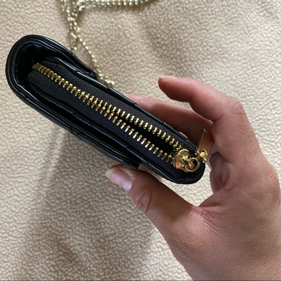 MERONA Black Quilt Textured Gold Chain Crossbody Small Clutch Purse - Picture 10 of 12